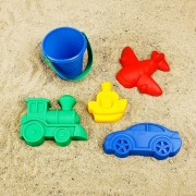Набор для игры в песке, 4 формочки и ведро