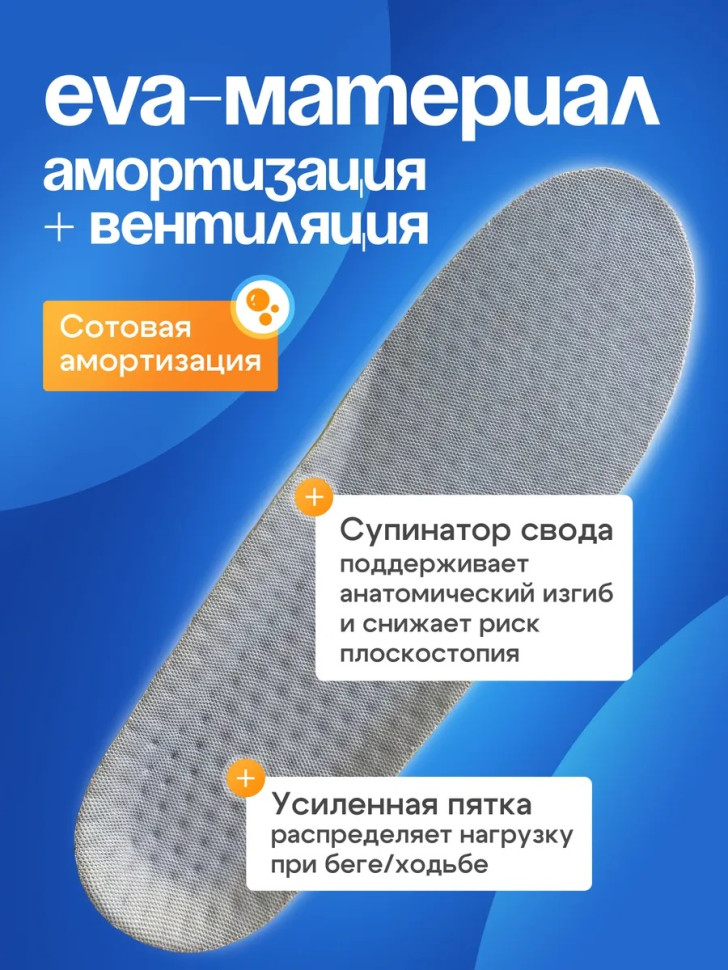 Облегченные спортивные стельки EVO "Eco Gold", сотовидной структуры