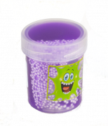 Слайм "Плюх" фиолетовый, контейнер с шариками